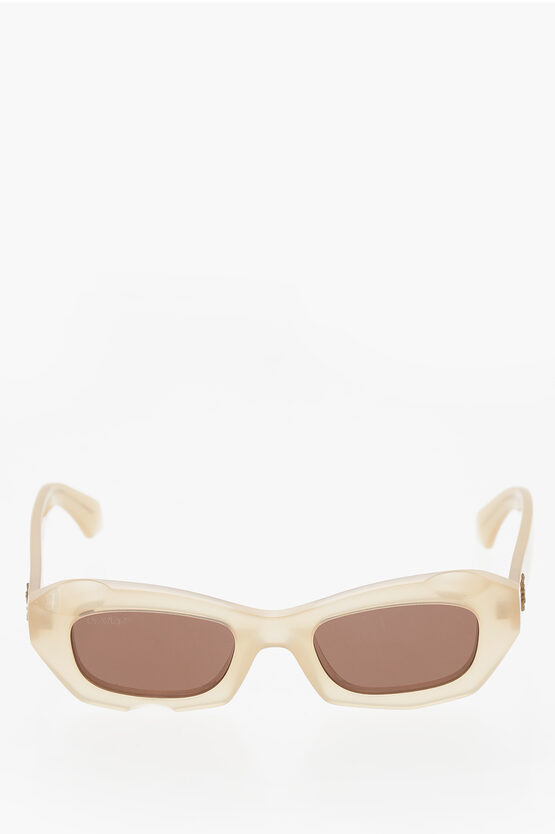 Off-white Solid Color Venezia Oval Sunglasses