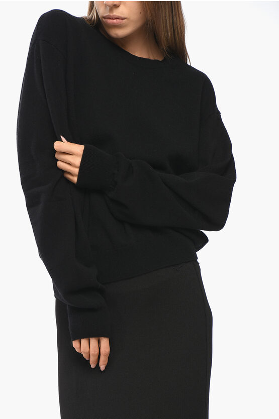 Mrz Solid Color Virgin Wool And Cashmere Crew-neck Sweater