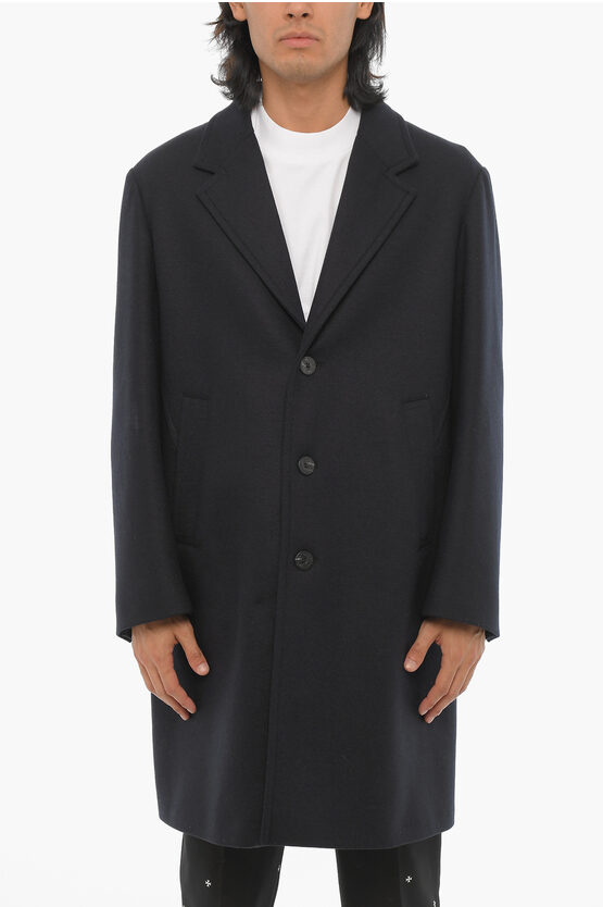 Shop Neil Barrett Solid Color Wool Blend Coat