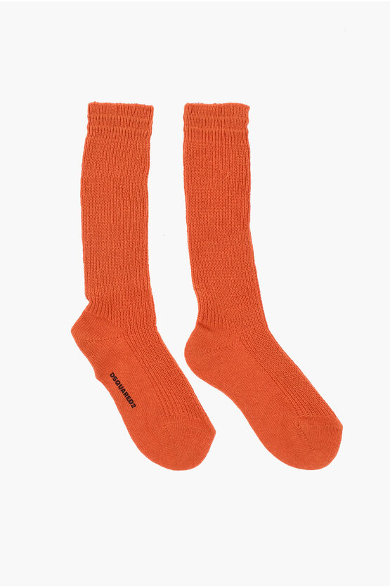 Dsquared2 Solid Color Wool Blend Long Socks Grösse 44-45