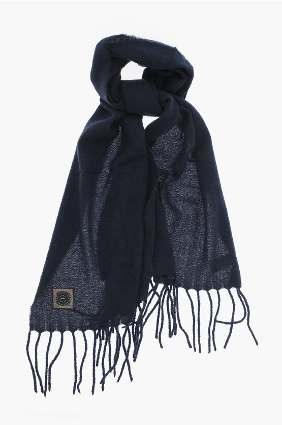 Shop Destin Solid Color Wool Blend Scarf With Fringes