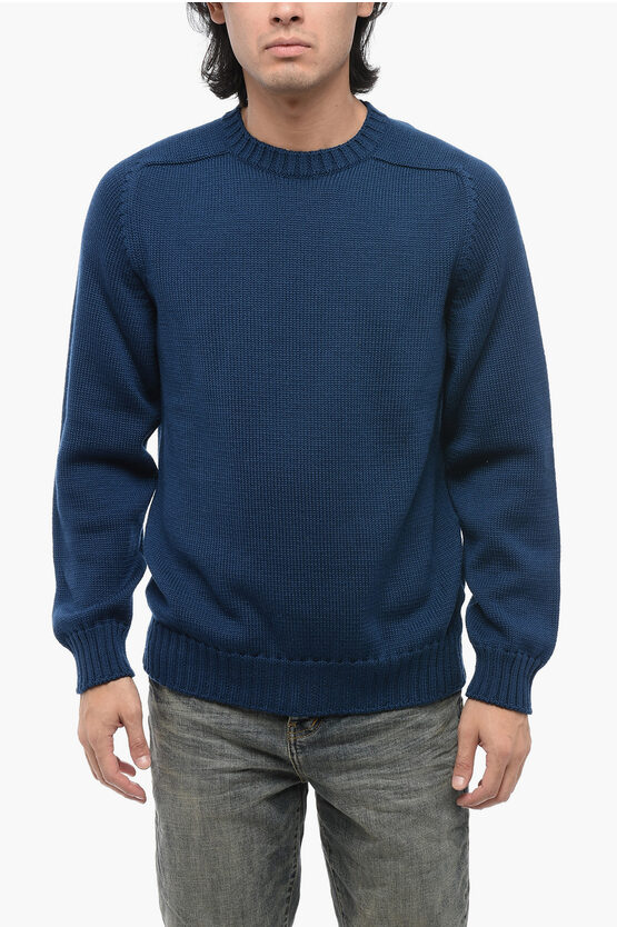 Shop Dondup Solid Color Wool Crew-neck Sweater