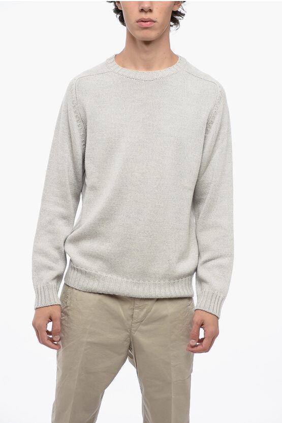 Shop Dondup Solid Color Wool Crew-neck Sweater