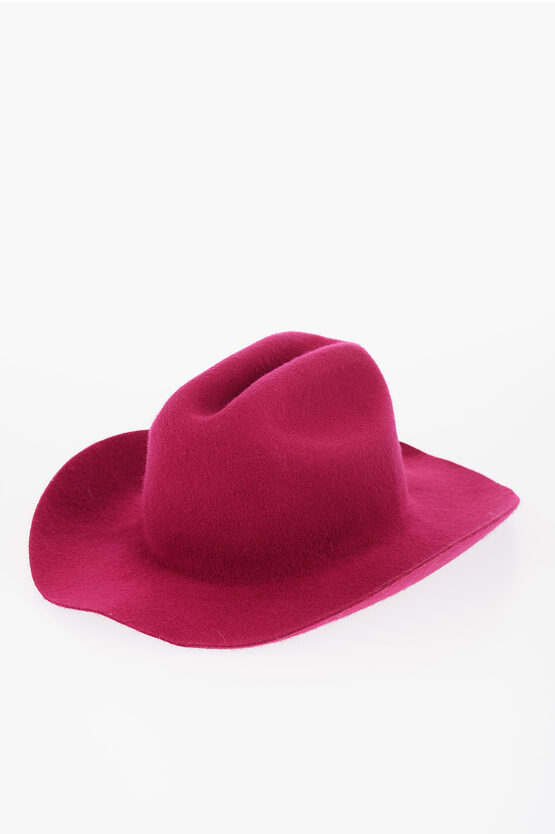 Solid Color Wool Felt Cowboy Hat with Embossed Monogram