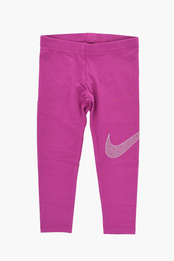 Solid Sweatshirt and Leggings Set with Contrast Logo