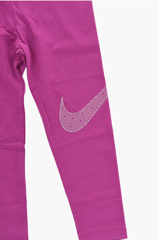 Solid Sweatshirt and Leggings Set with Contrast Logo