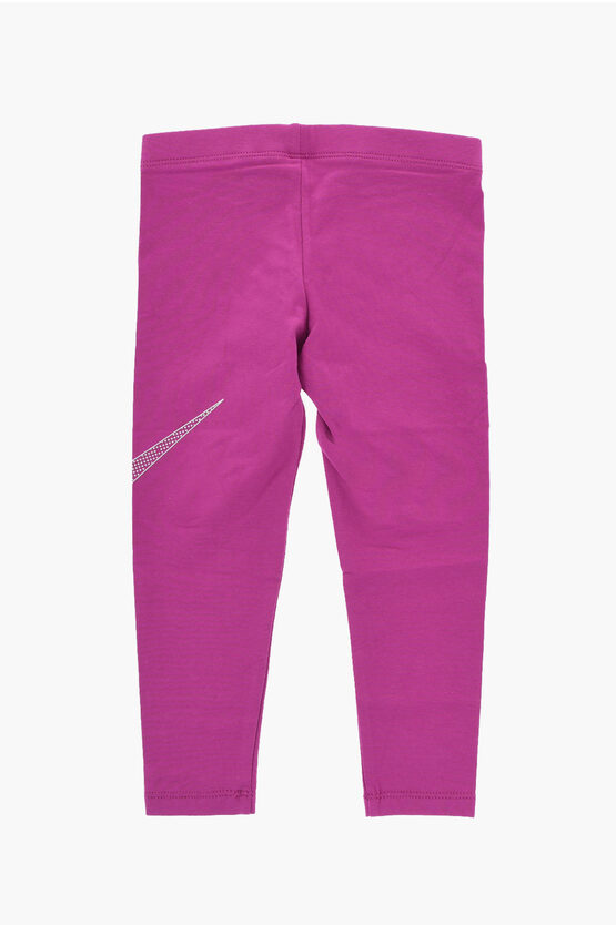 Solid Sweatshirt and Leggings Set with Contrast Logo