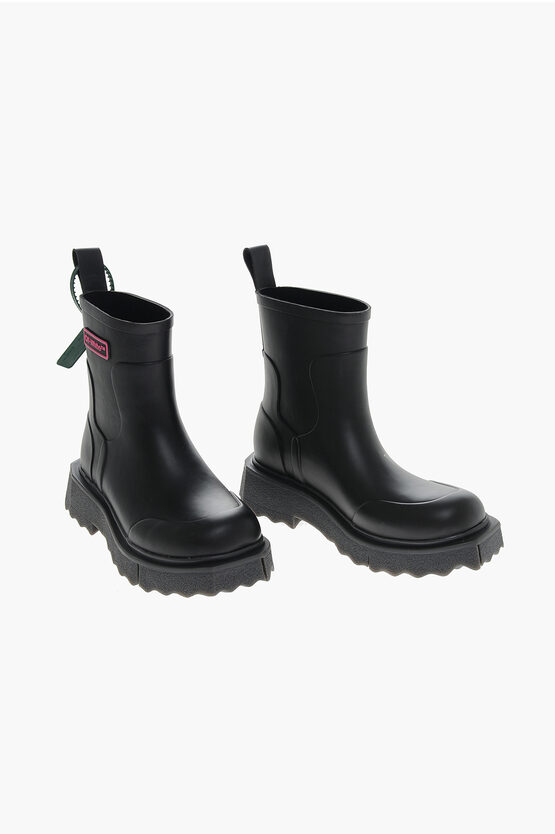 Off-white Sponge Low Boots With Embossed Logo 4cm