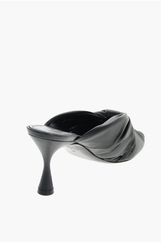balenciaga drapy ポインテッドミュール Balenciaga Spool Heel DRAPY Leather Mules 8cm women - Glamood Outlet