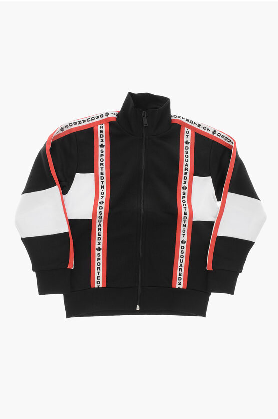 Dsquared2 Sport Edtn.08 Nylon Sweatshirt Cool Fit With Logo Tape In Black