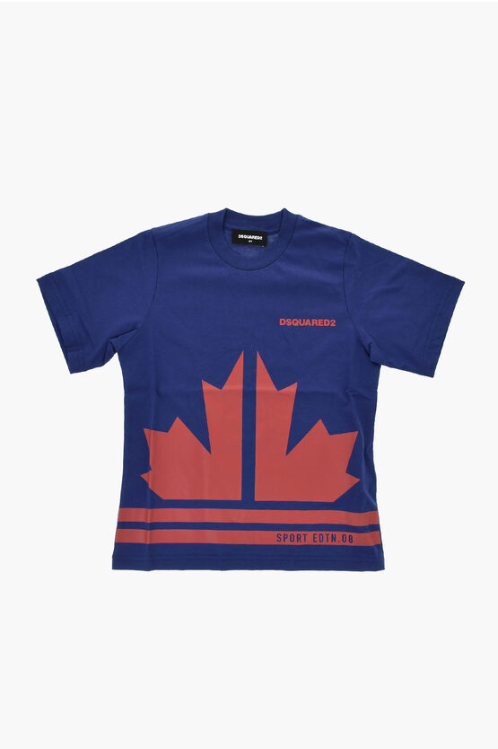 Dsquared2 Sport Edtn.08 Slouch Fit Crewneck T-shirt With Maxi Front Mo