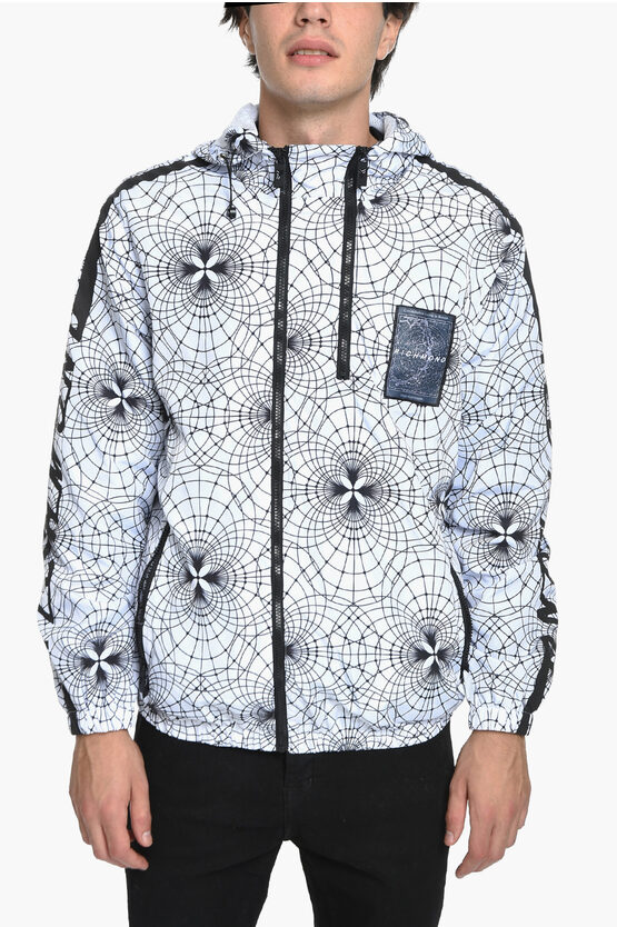 John Richmond SPORT Printed RADIO WAVES Windbreaker Jacket