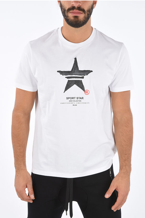 Neil Barrett Sport Star Printed Crew.neck T-shirt In White