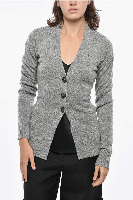 Max Mara Sportmax Cashmere Blend Gondola Cardigan In Gray