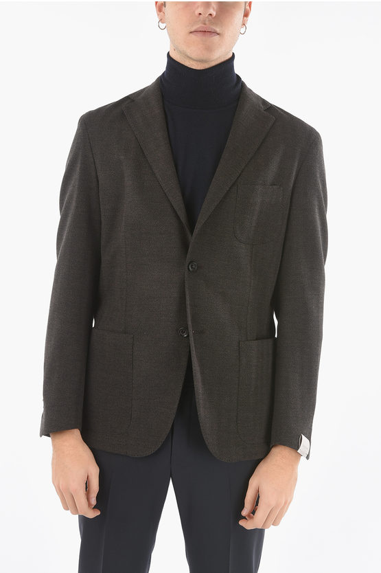 Corneliani SPORTSWEAR Unlined Herringbone Blazer with Side Vents men ...