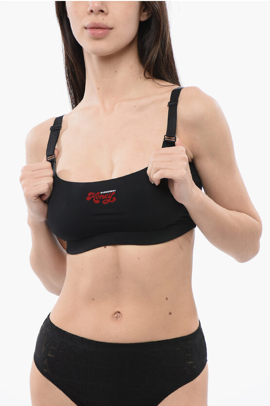 Dsquared2 Sporty Bra With Flocked Logo
