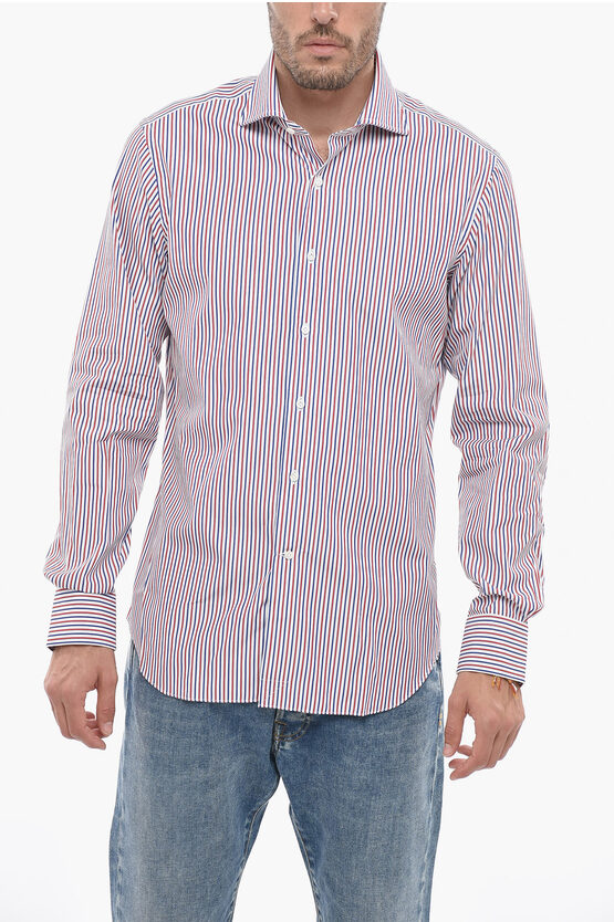 Shop Alessandro Gherardi Spread Collar Awning Striped Shirt