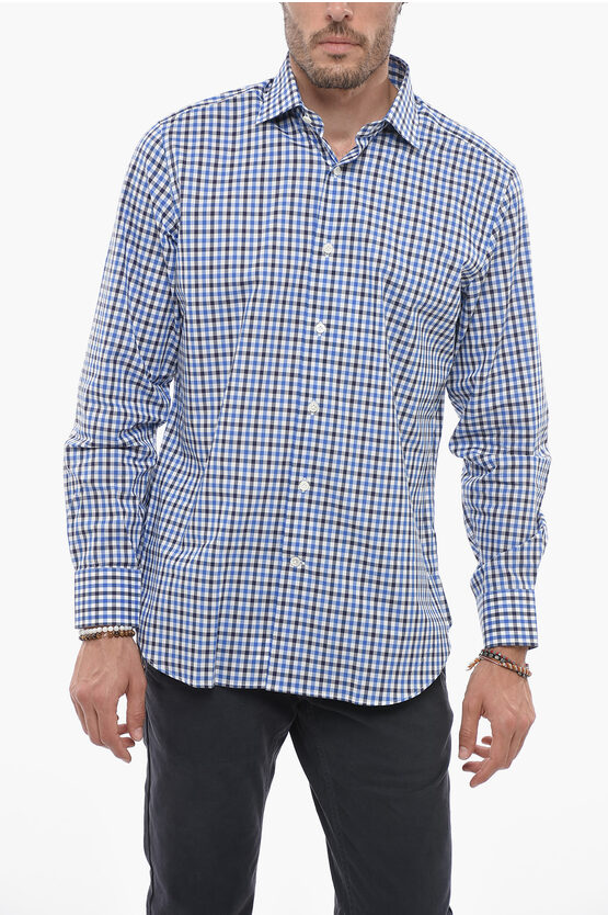 Shop Laboratorio Del Carmine Spread Collar Check Shirt