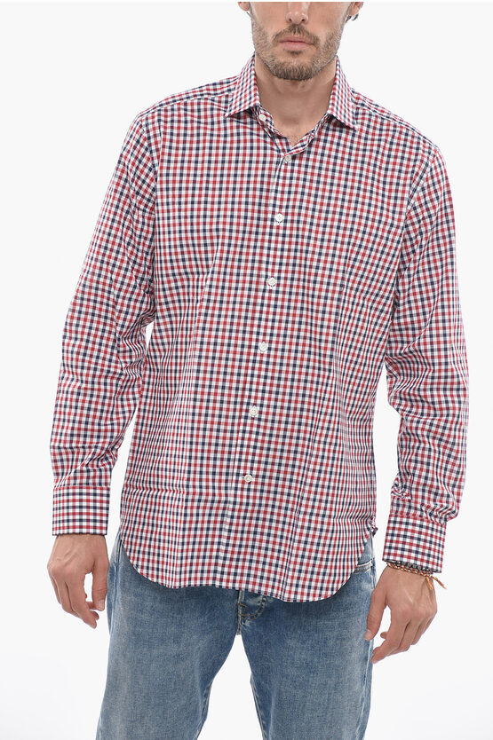 Shop Laboratorio Del Carmine Spread Collar Check Shirt
