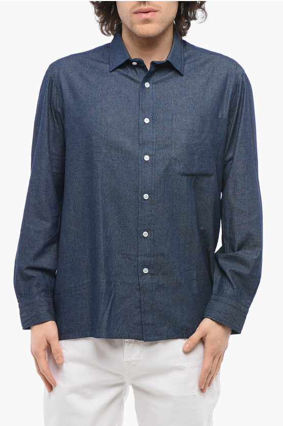 Salvatore Piccolo Spread Collar Denim Shirt
