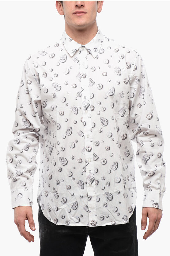 Viktor & Rolf Spread Collar Pearl & Jewellery Cotton Shirt