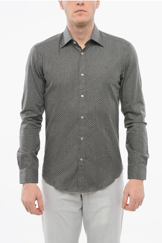 Brian Dales Spread Collar Polka Dots Shirt