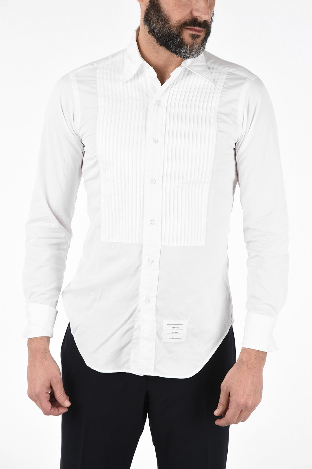Thom Browne Spread Collar Shirt with Plastron men - Glamood Outlet