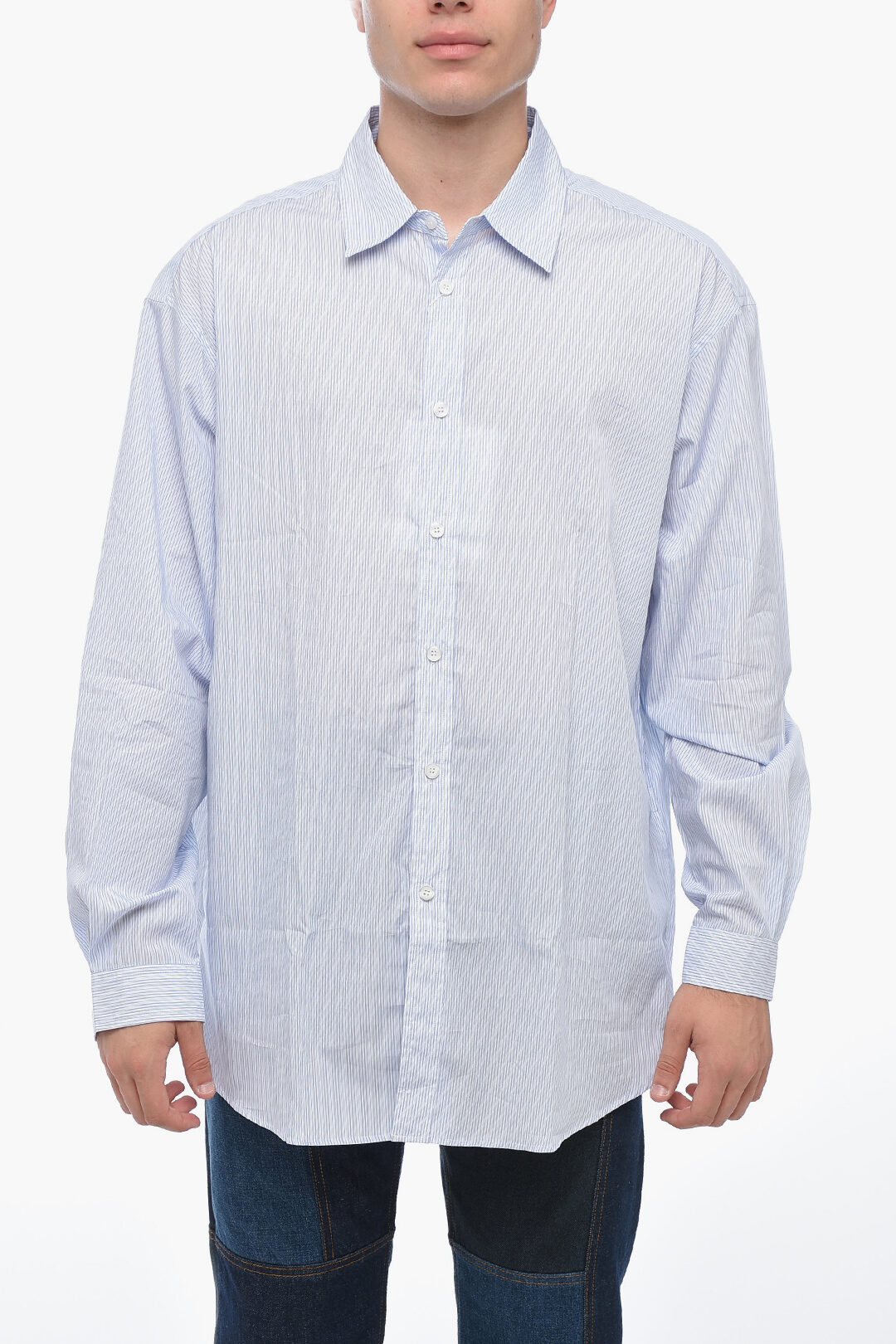 Hed Mayner Spread Collar Striped Shirt men - Glamood Outlet 