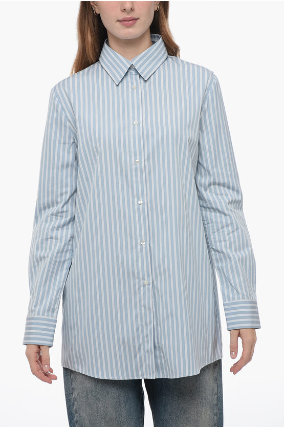 Shop Etro Spread Collar Striped Shirt