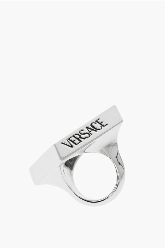 Versace Square Polished Metal Ring
