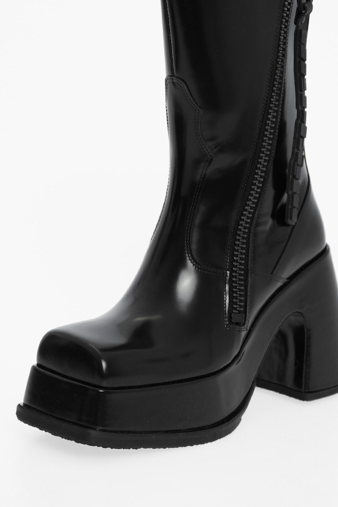 Eytys Square Toe Leather VERTIGO Boots with Plateau and Side