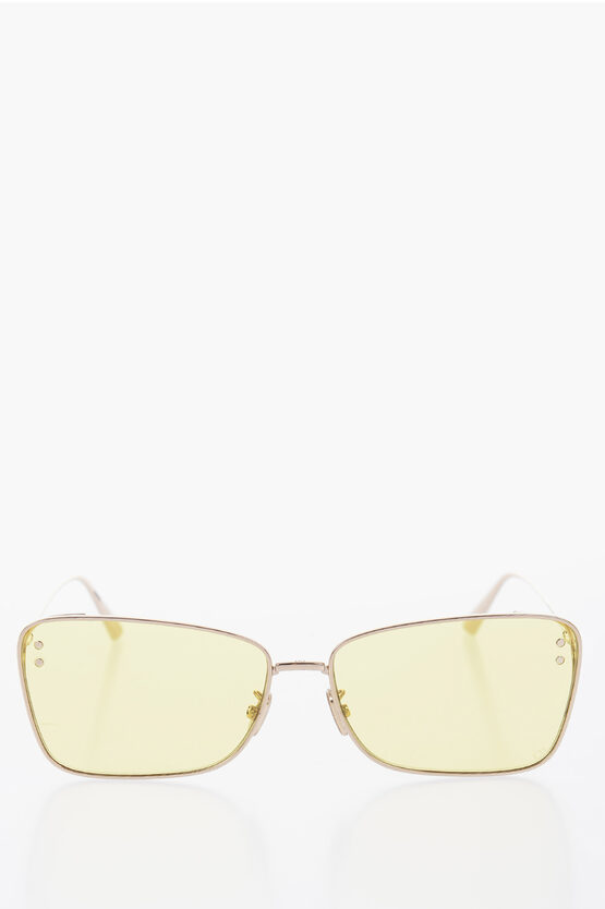 Dior Squared Miss Sunglasses With Golden-frame In Yellow