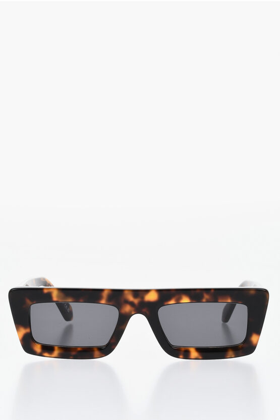 Off-white Squared Ontario Sunglasses With Tortoiseshell Frame In Black