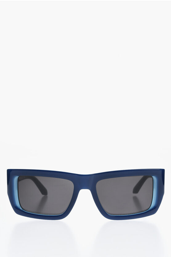 Off-white Squared Prescott Sunglasses With Logoed Rods In Blue