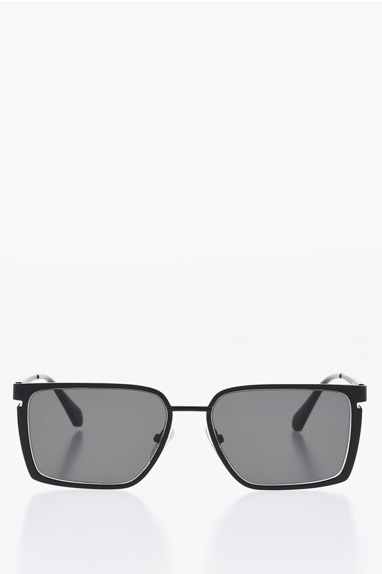 Off-white Squared Yoder Sunglasses With Metal Frame In Brown