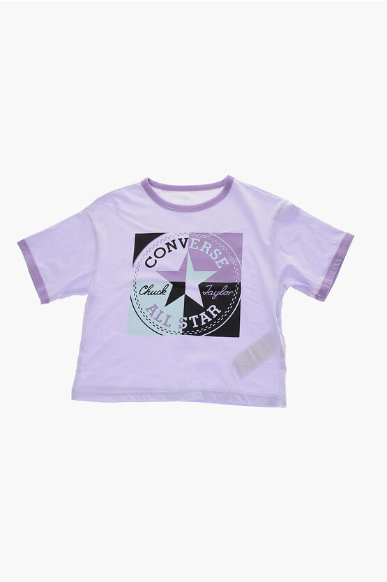 Converse Ss Ringer Boxy T-shirt In Purple