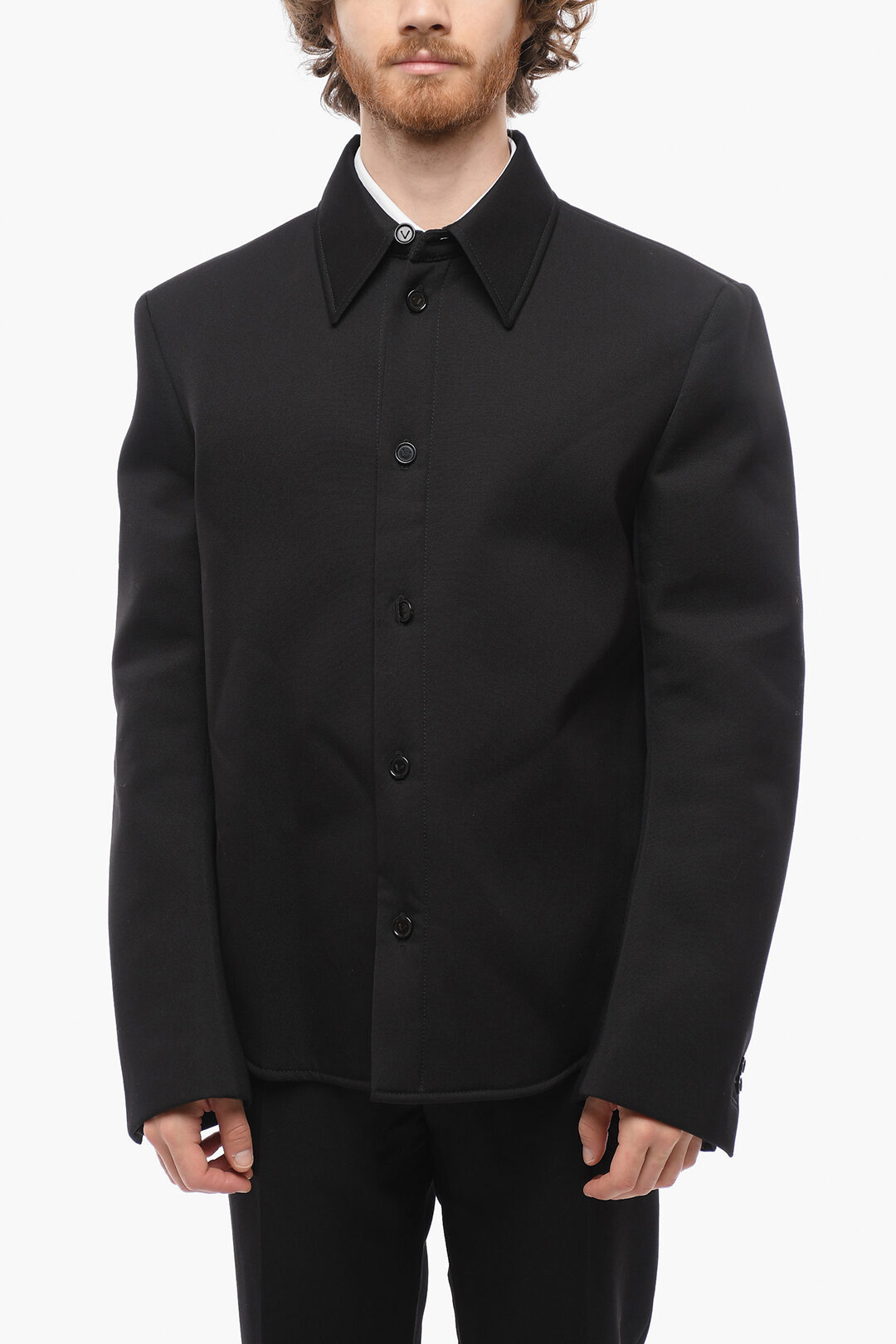 Bottega Veneta Standard Collar Wool Overshirt men - Glamood