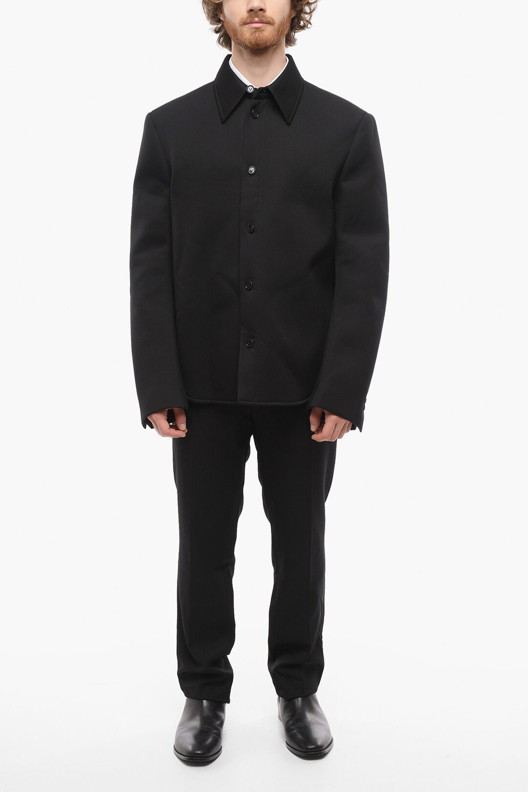 Bottega Veneta Standard Collar Wool Overshirt men - Glamood