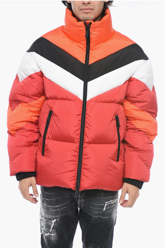 Shop Dsquared2 Star Quilted Down Jacket With Standing Collar