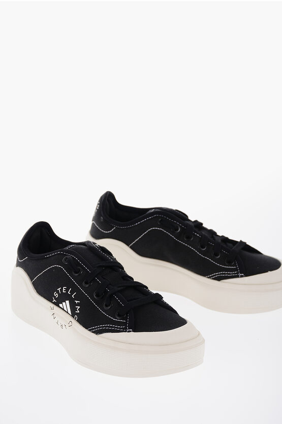 Adidas Originals Stella Mccartney Cotton Asmc Low-top Sneakers In Black