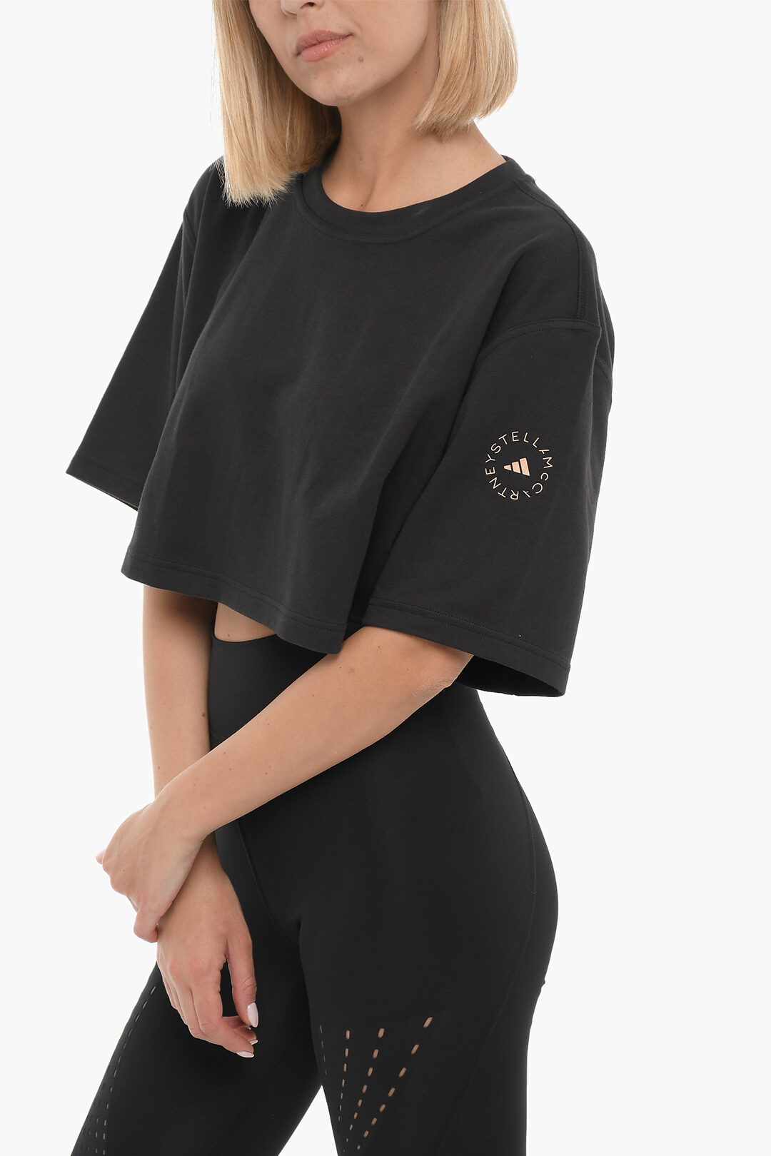Adidas STELLA MCCARTNEY Crew-neck Cropped T-Shirt with