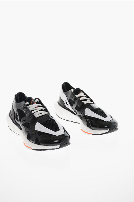 Adidas Originals Stella Mccartney Polished-fabric Ultraboost Low-top Sneakers In Black