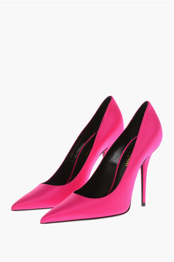 Shop Saint Laurent Stiletto Heeled Hype Satin Pumps 10cm