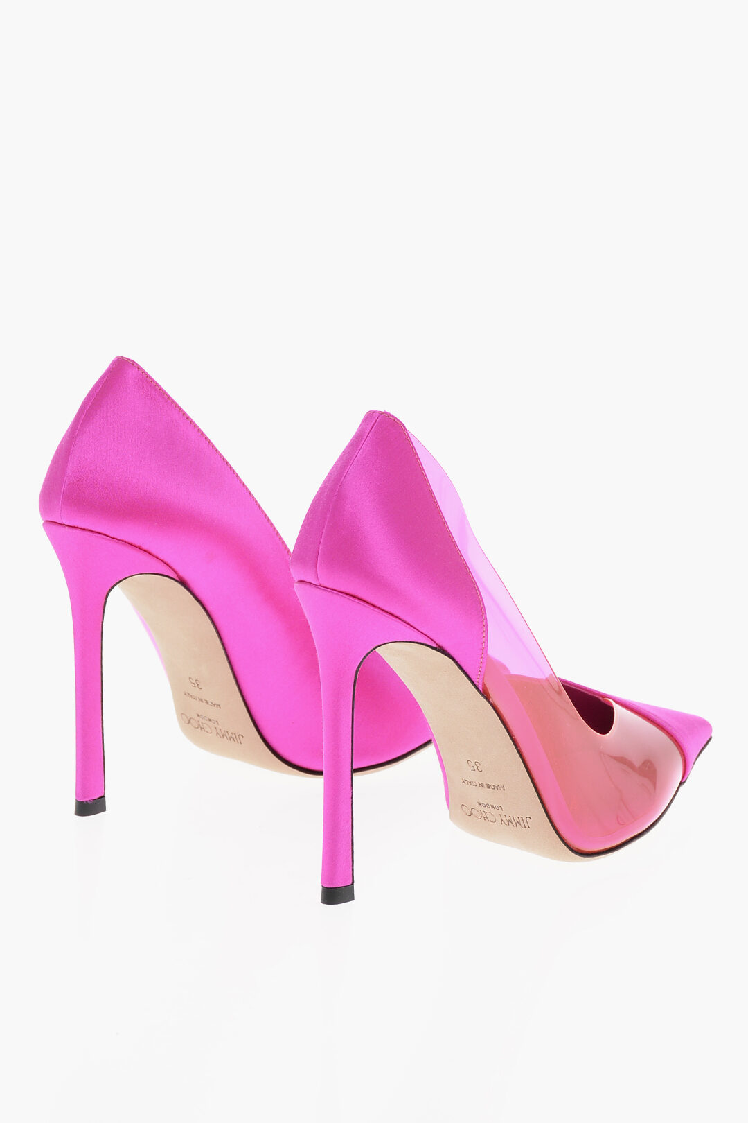 Jimmy Choo Stiletto Hell Satin CASS Pumps with Plexiglass Details 10cm ...