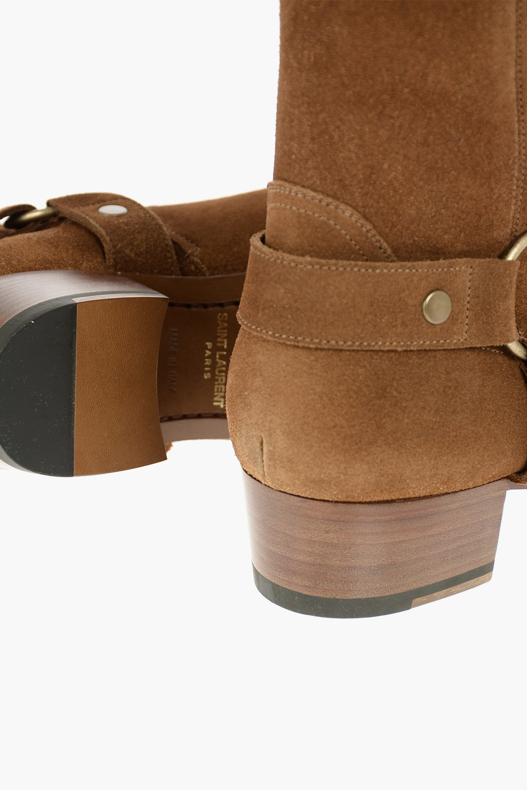 Saint Laurent Stivaletti Texani WYATT in Suede con Zip Interna