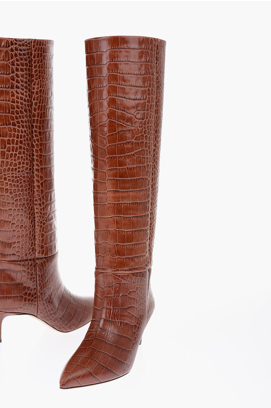 Stivali Alti Stivali Al Ginocchio Coccodrillo Paris Texas Stivali
