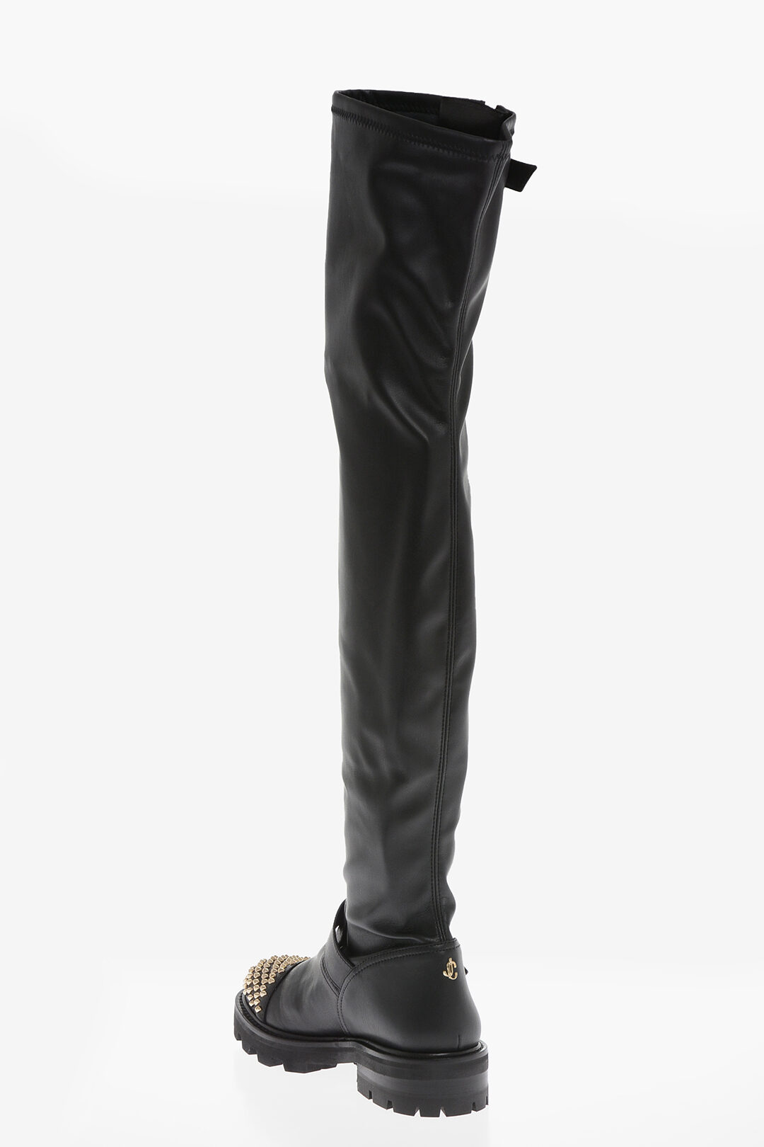 Jimmy Choo Stivali Sopra al Ginocchio BIKER in Pelle con Punta