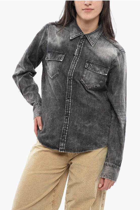 Dsquared2 Stone Washed Denim Policeman Saharan Shirt