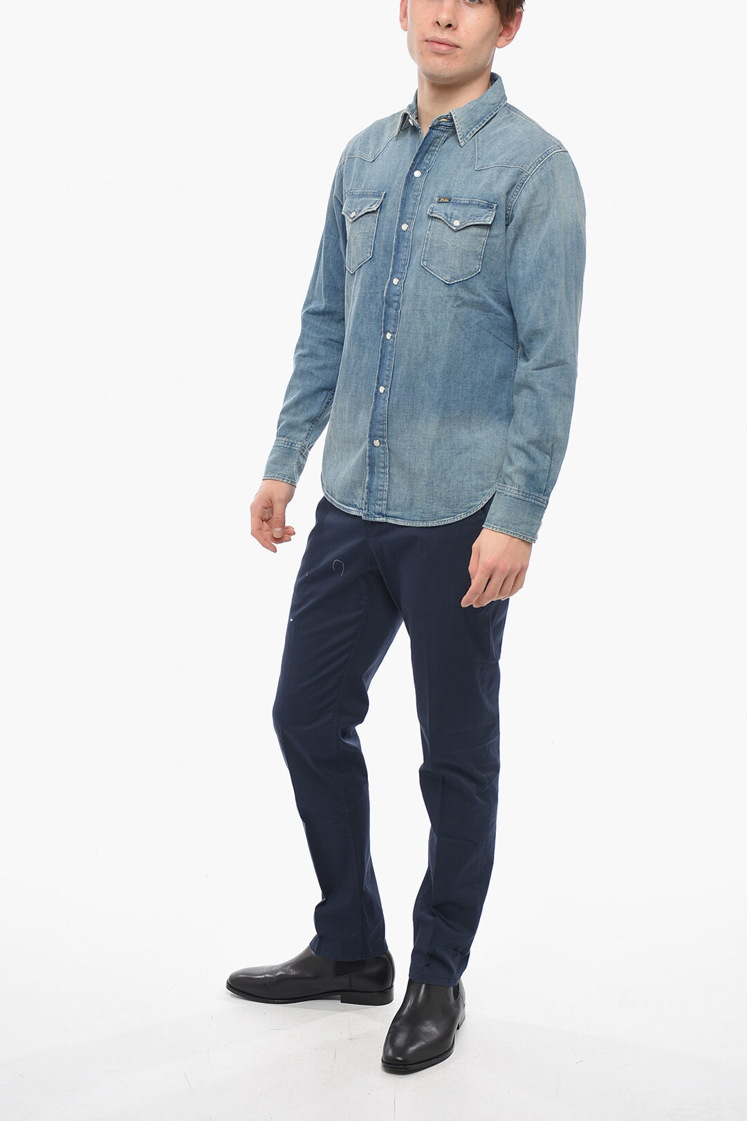 Polo Ralph Lauren Stone Washed Denim Shirt with Breast