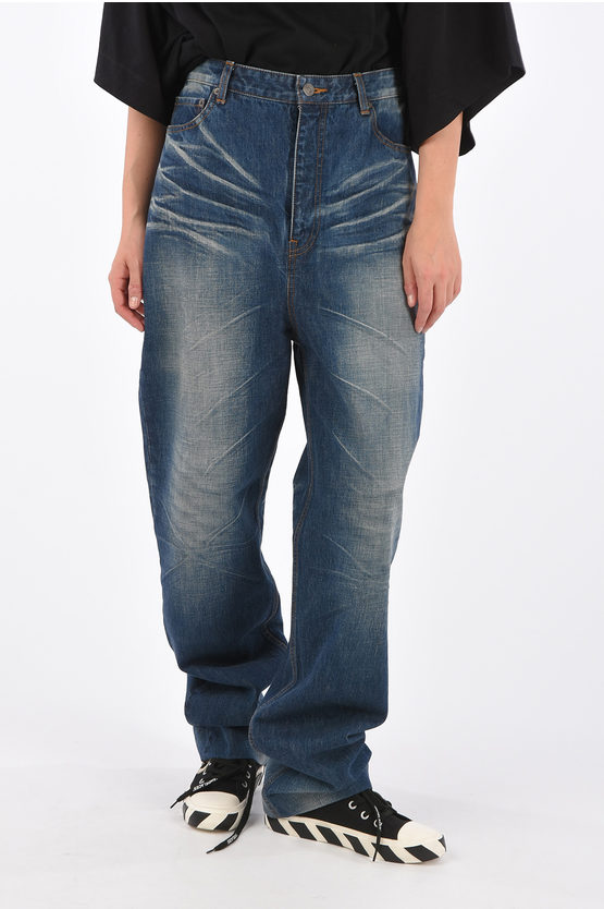 Balenciaga stone washed Low-rise waist Baggy jeans women